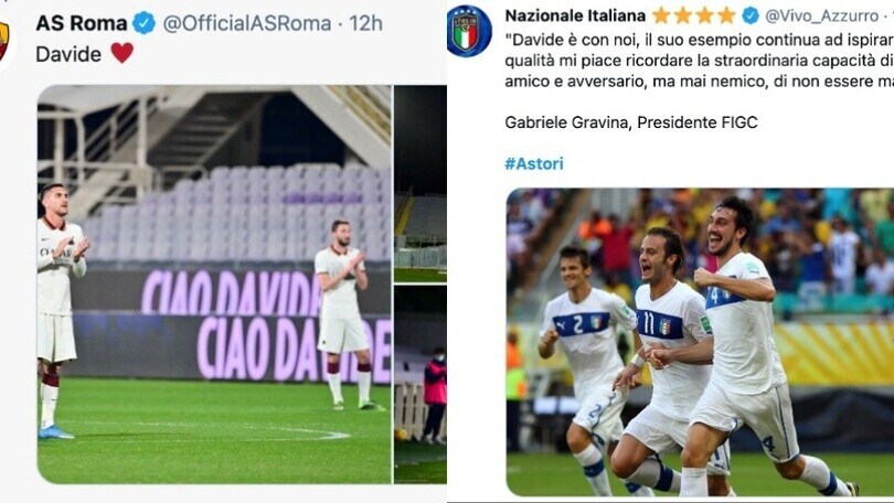 Tre anni senza Davide Astori: l'omaggio di club e calciatori