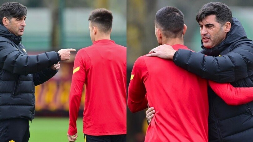Roma, guida Fonseca: istruisce El Shaarawy e abbraccia Pellegrini