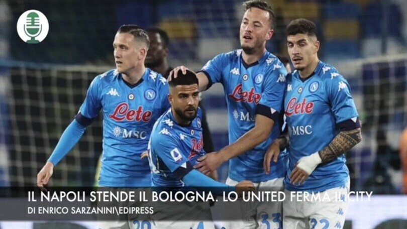 Il Napoli stende il Bologna. Lo United ferma il City