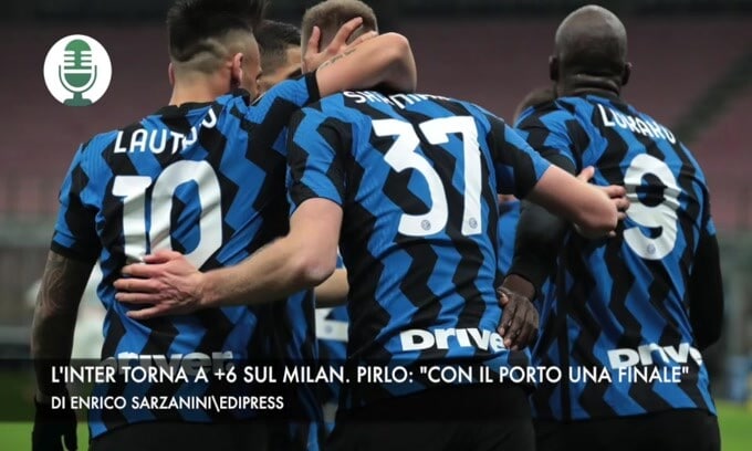 L'Inter torna a +6 sul Milan. Pirlo: "Con il Porto come una finale"