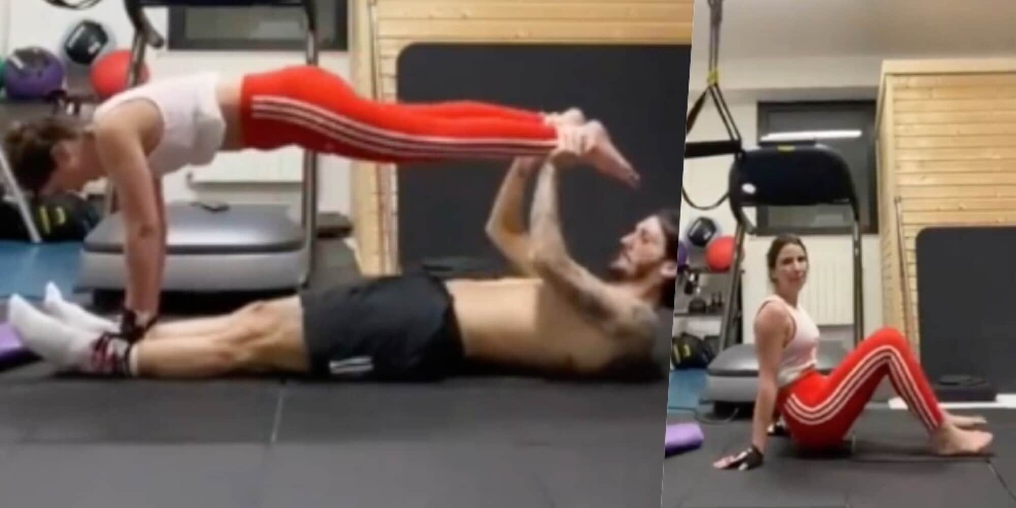 Luis Alberto show in palestra con la moglie Patricia