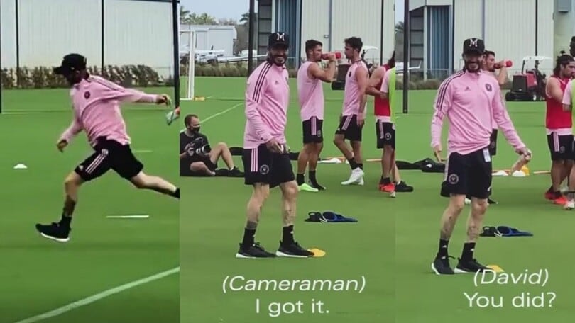 Beckham non ha perso il tocco: occhio alla crossbar challenge!