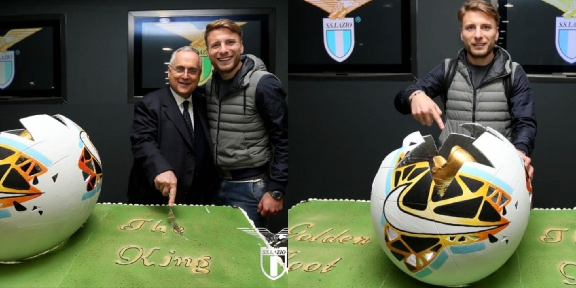 Lazio, Immobile non segna ma festeggia la Scarpa d'Oro con Lotito