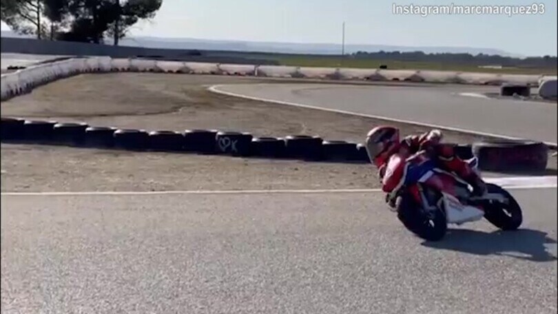 Moto Gp, Marquez torna in pista con una pit bike