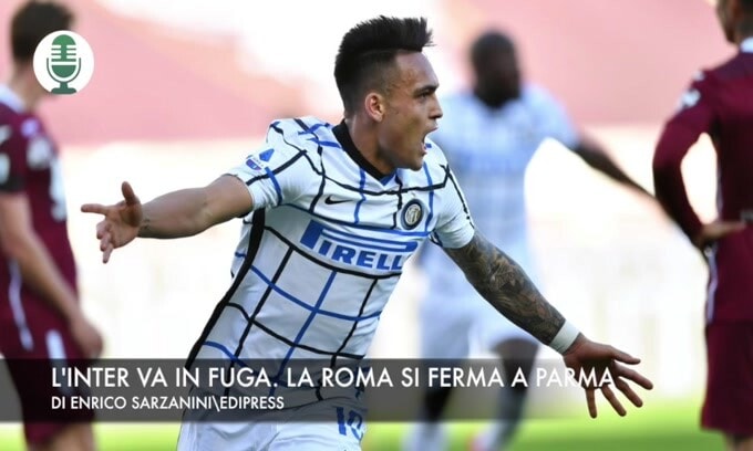 L'Inter va in fuga. la Roma si ferma a Parma