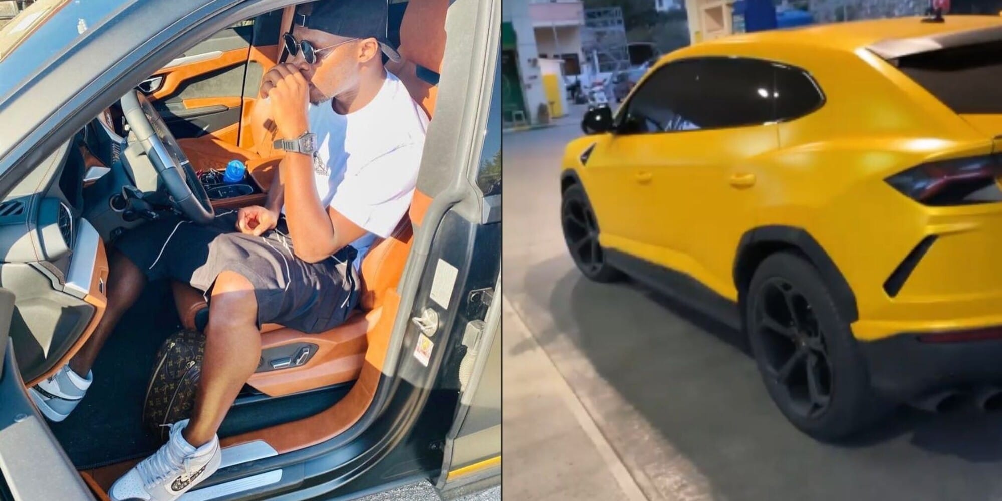 Babacar, che show per la nuova Lamborghini Urus mentre fa benzina!