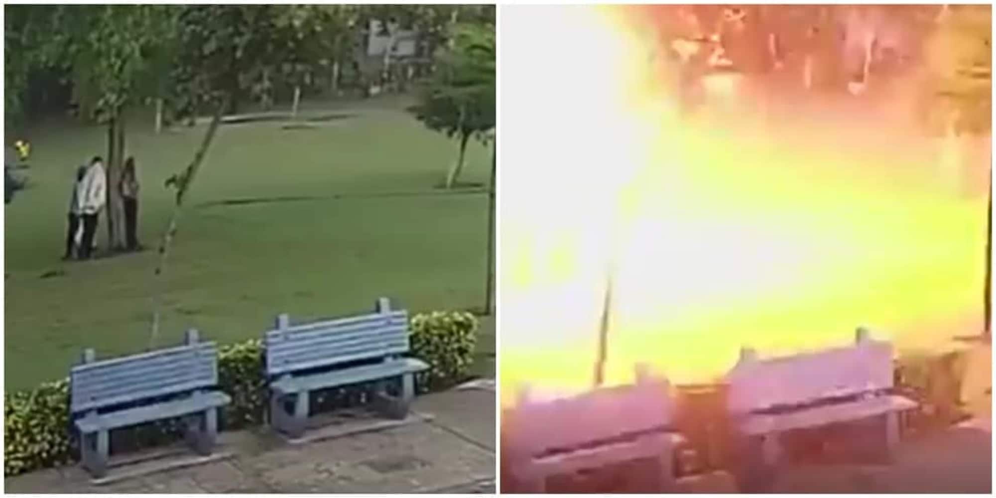 Un fulmine colpisce quattro persone. Immagini shock dall'India