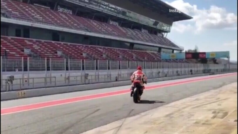 Marquez in pista con la Honda