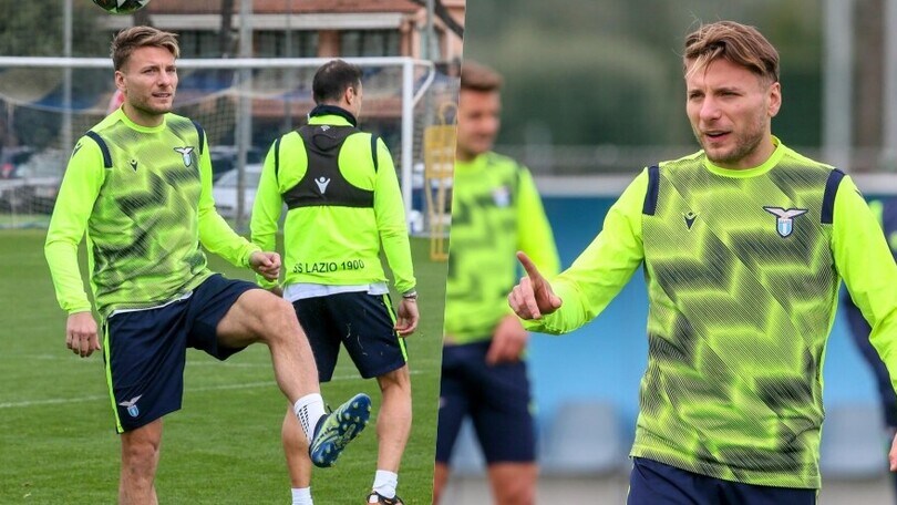 Lazio, allenamento pre-Bayern: la concentrazione di Immobile