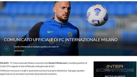 Inter, D'Ambrosio positivo al Coronavirus