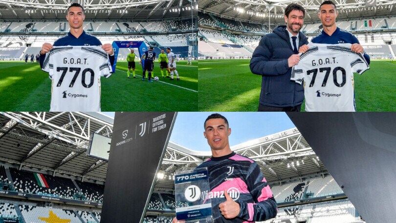 Juve, Agnelli premia Cristiano Ronaldo per i 770 gol in carriera