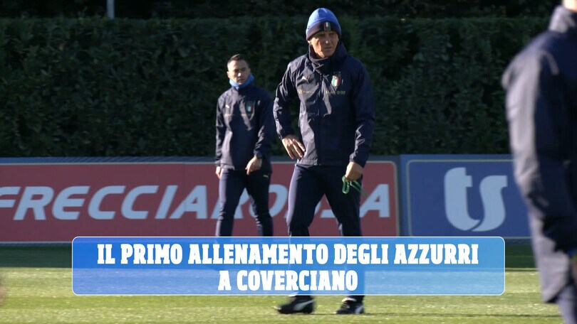 Il primo allenamento degli Azzurri a Coverciano