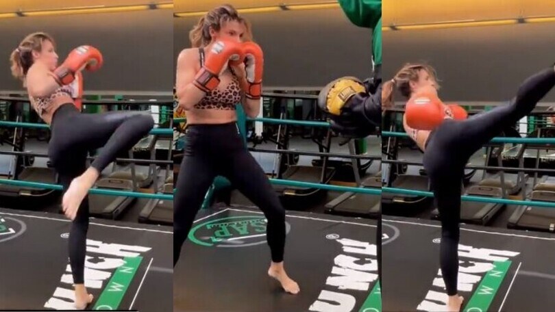 Elisabetta Canalis sul ring è sempre più brava: che colpi!