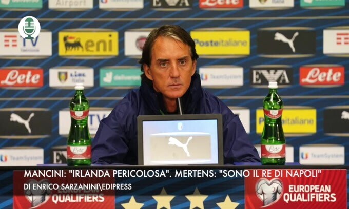 Mancini: "Irlanda pericolosa". Mertens: "Sono il re di Napoli"