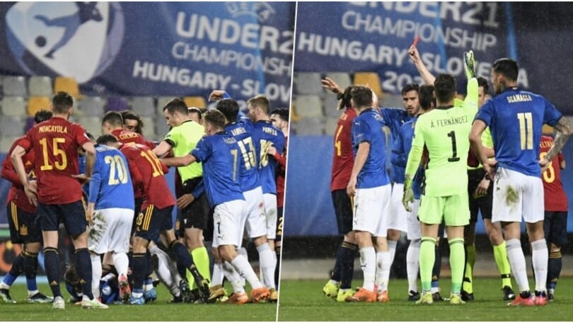 Under 21, Spagna-Italia 0-0: la rissa finale con tre espulsi