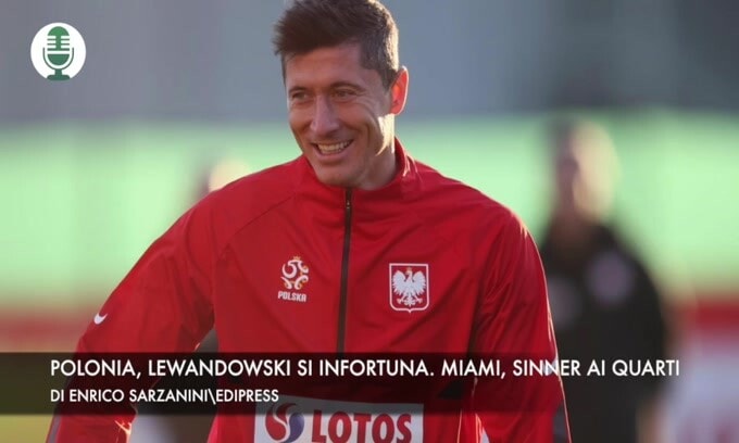 Polonia, Lewandowski si infortuna. Miami, Sinner agli ottavi