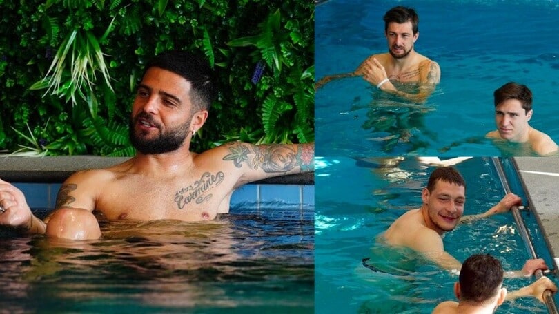 L’Italia si tuffa in piscina: Insigne si rilassa così