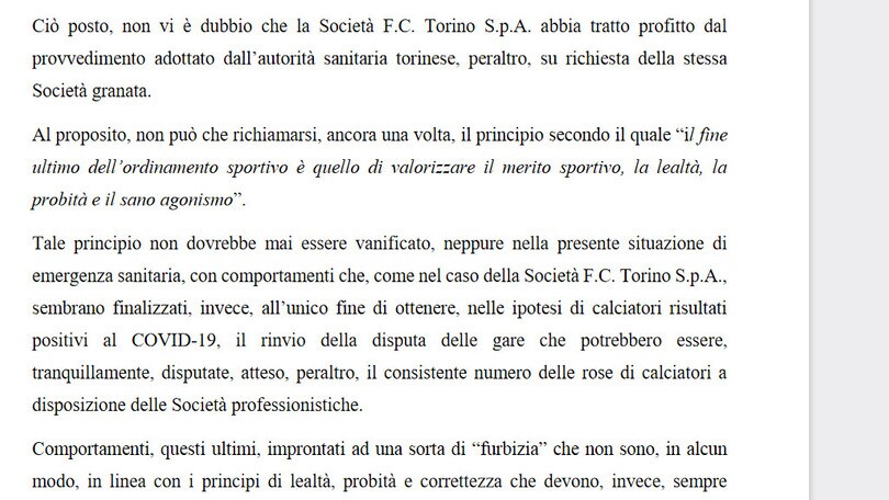 Corte Sportiva d'Appello: "Lazio-Torino va giocata"