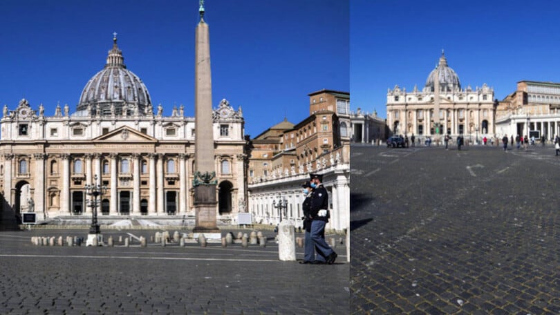 Piazza San Pietro deserta il giorno di Pasqua