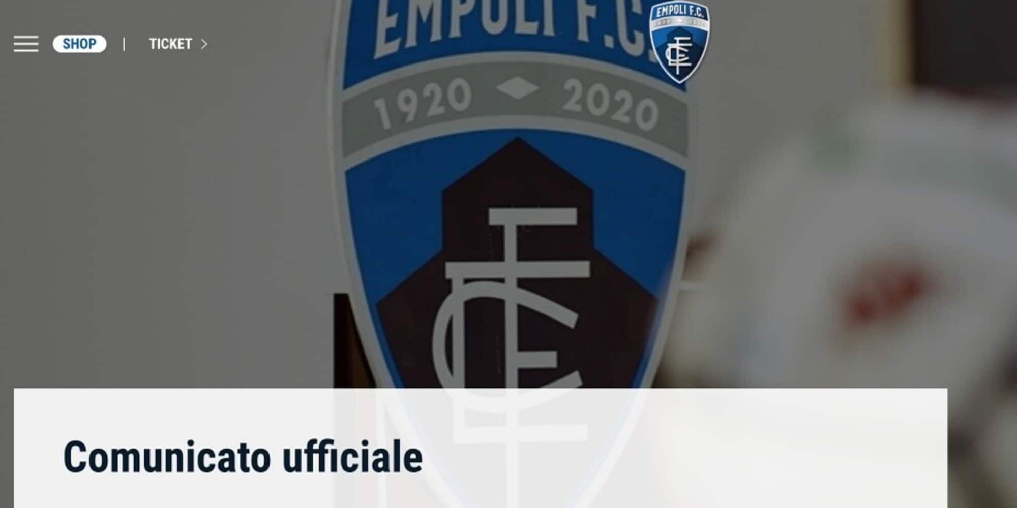 Serie B, Empoli: negativizzati in tre, tornano in gruppo