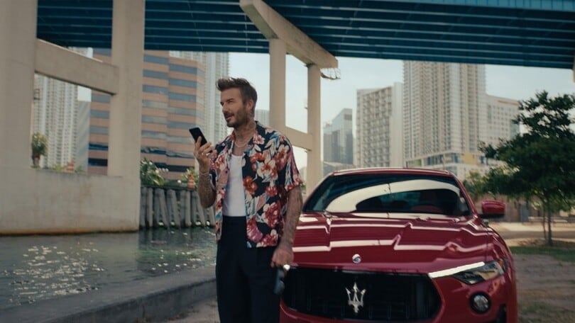 David Beckham alla guida della Maserati Levante Trofeo