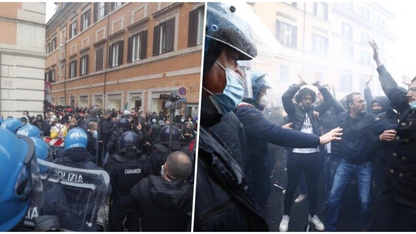 Roma, scontri e tensione alla manifestazione IoApro