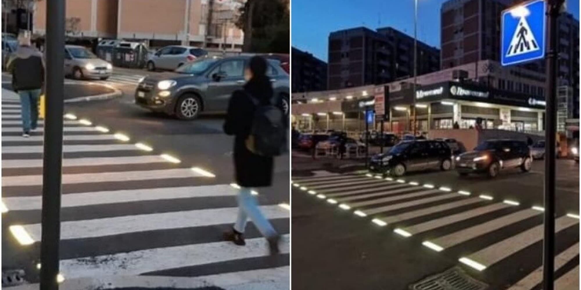 Roma, le strisce pedonali si illuminano con le nuove luci a LED