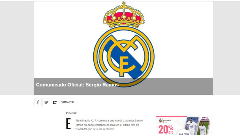 Real Madrid: Sergio Ramos positivo al Covid