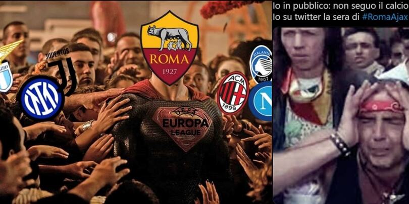 Roma-Ajax, ironia social: tifosi tra ansia, gloria e sfottò