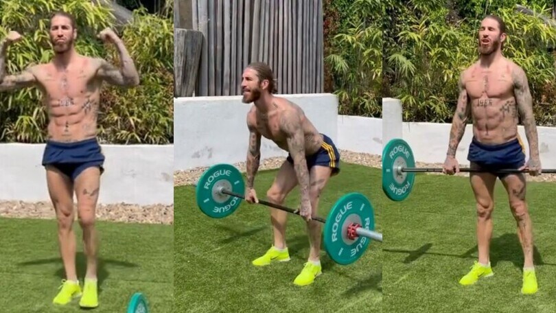 Sergio Ramos, allenamento di forza nonostante il Covid