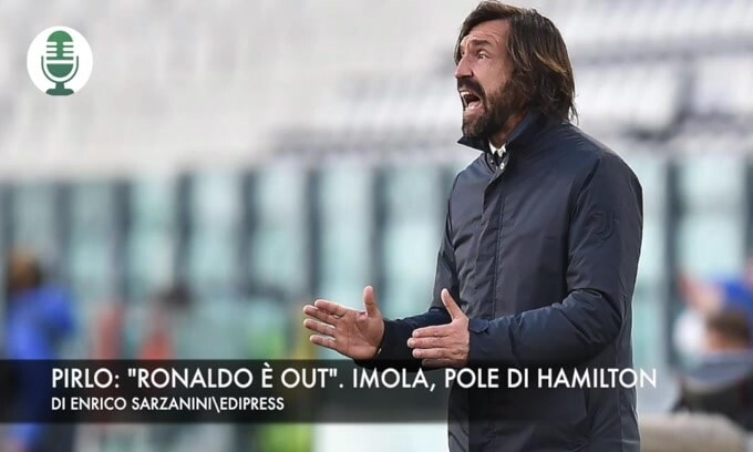 Pirlo: "Ronaldo è infortunato". Imola, Hamilton in pole