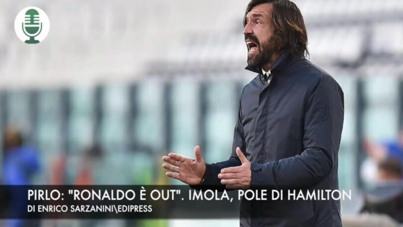 Pirlo: "Ronaldo è infortunato". Imola, Hamilton in pole