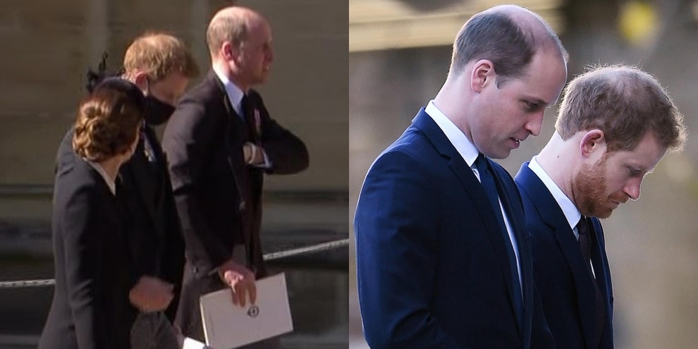 Funerale Filippo, Harry e William si parlano: le lacrime della Regina