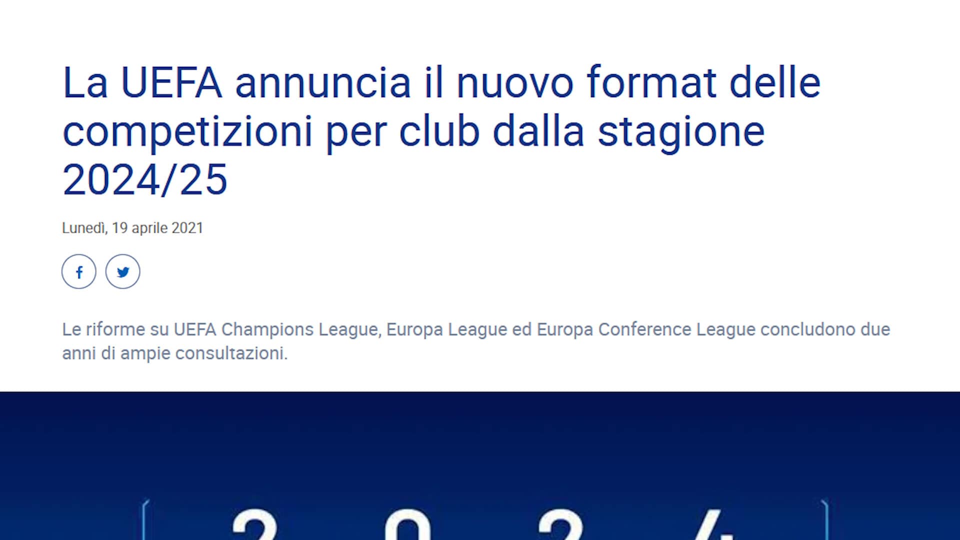 Uefa, dal 2024-25 il nuovo format della Champions League
