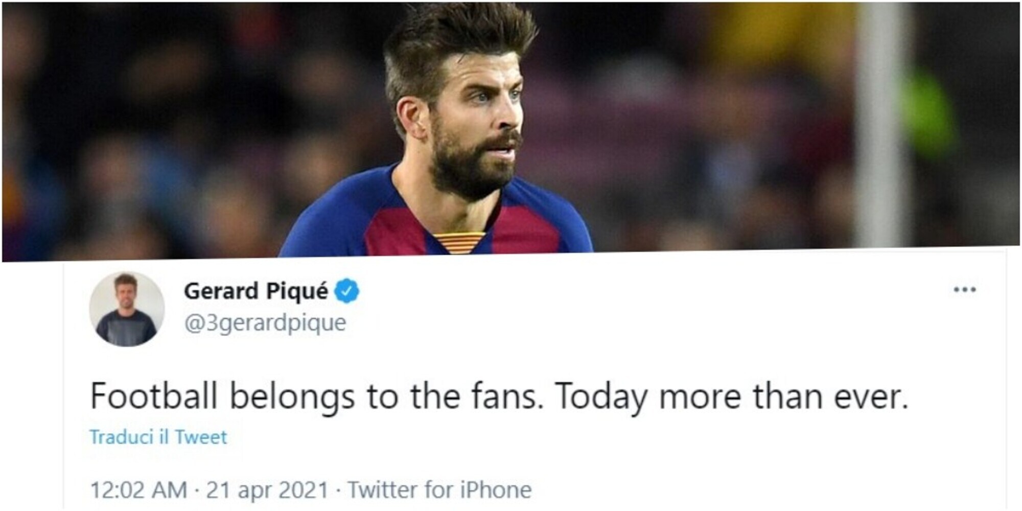 Superlega, Piqué contrario: "Il calcio appartiene ai tifosi"