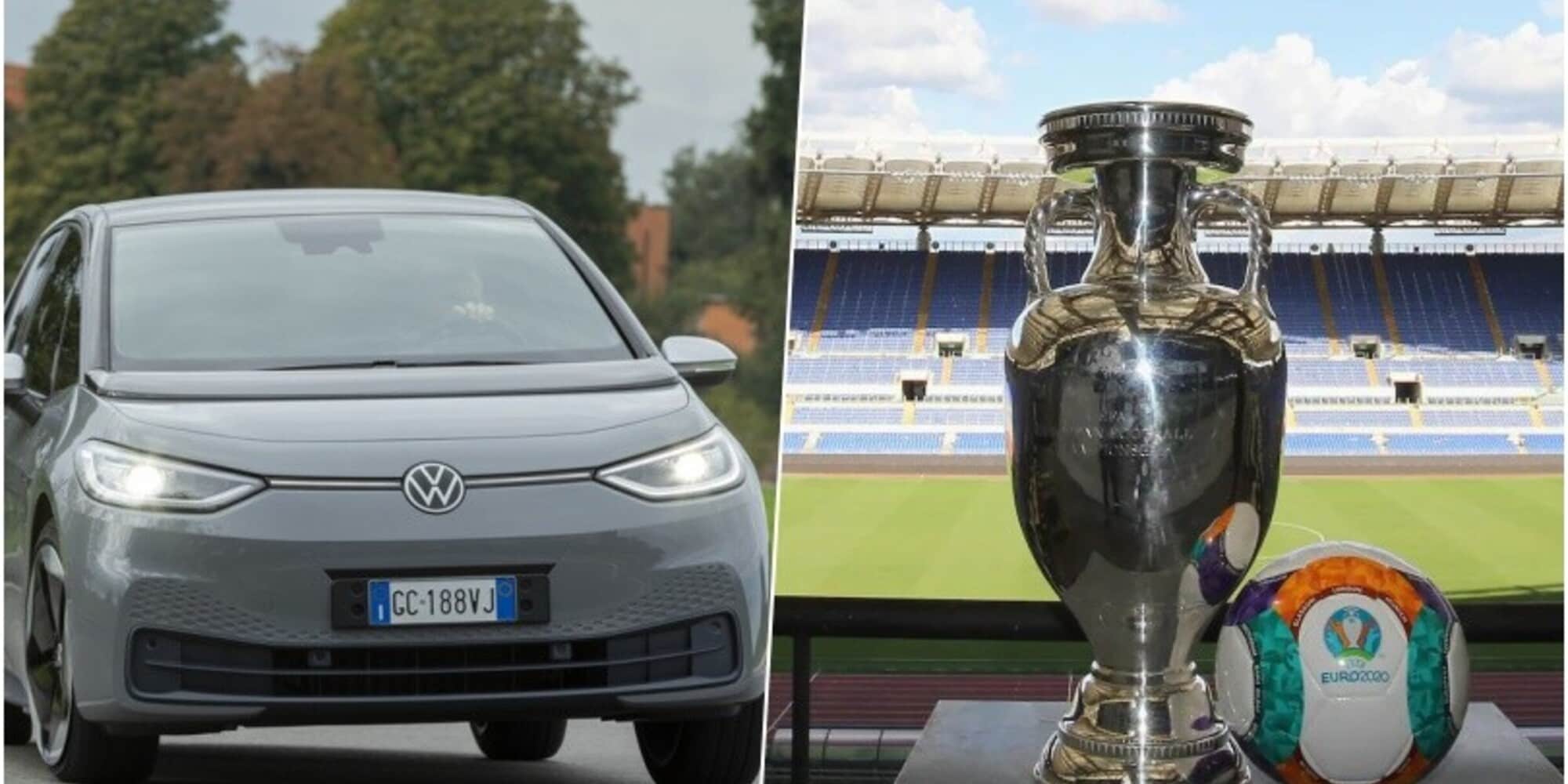Trophy Tour, la coppa di EURO 2020 "ospite" di una VW ID.3