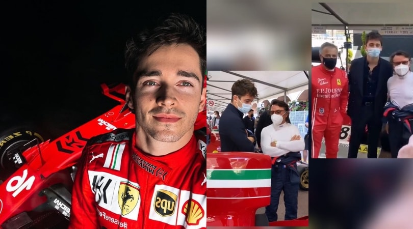 A Monaco arrivano le Ferrari storiche: Leclerc non resiste e scende in pista