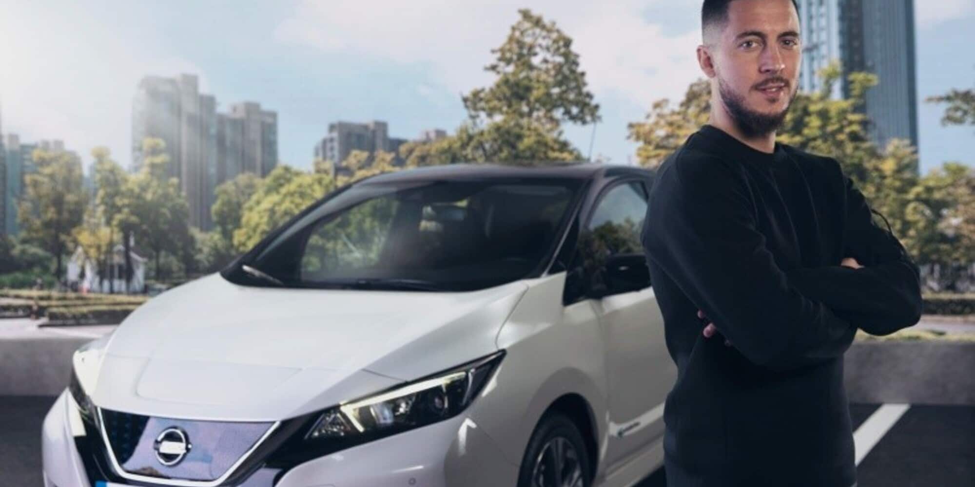Eden Hazard si dà una scossa con la Nissan Leaf