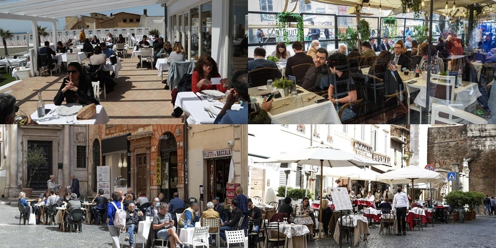 Roma e Milano in zona gialla: si torna a mangiare all'aperto