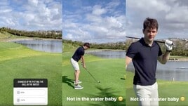 Ferrari, Leclerc accetta la sfida di Sainz a golf: il tiro è pazzesco!