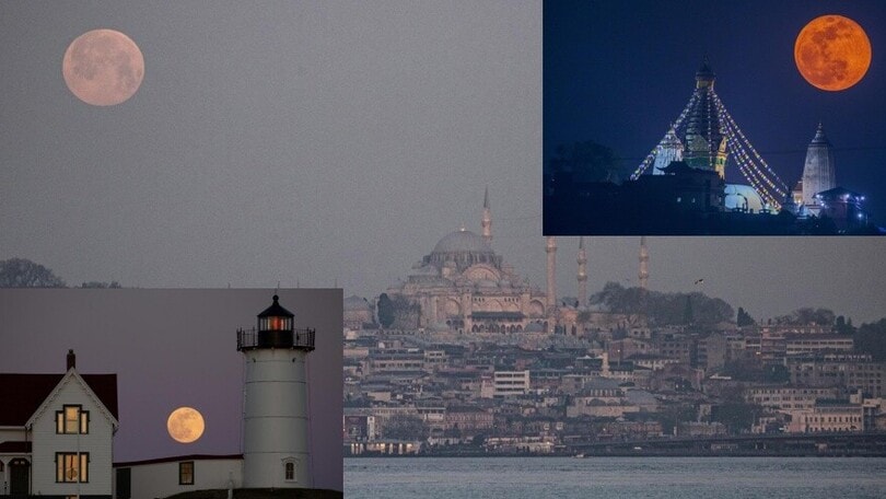 Superluna rosa, ecco le immagini spettacolari