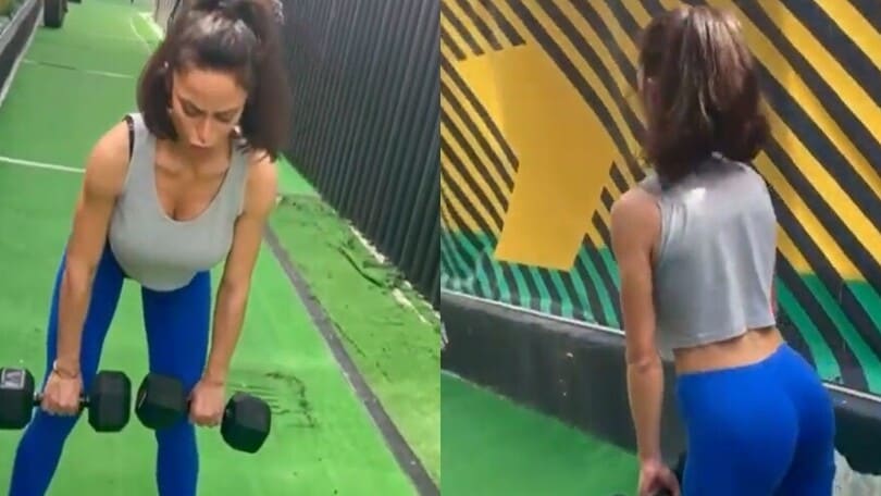 Raffaella Fico, workout con lato B in bella vista
