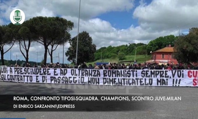 Roma, confronto tifosi-squadra. Serie A, scontro Champions
