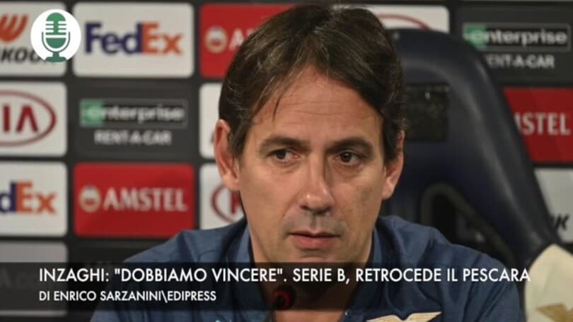 Inzaghi: "Dobbiamo vincere". Serie B, retrocedono Pescara e Reggiana