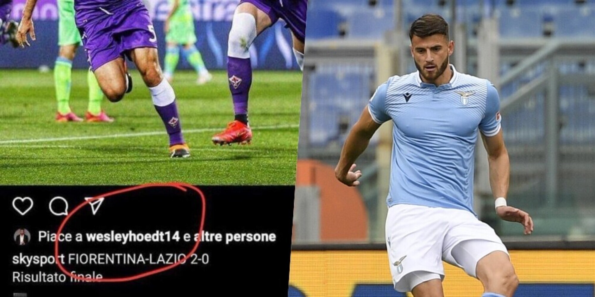 Giallo Hoedt per un like di troppo: il difensore smentisce