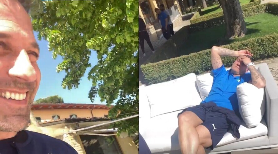 Vieri si addormenta e Del Piero filma tutto...
