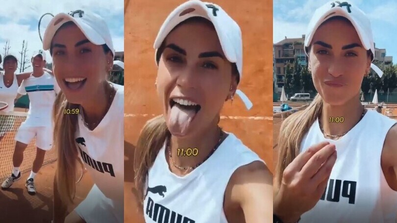 Melissa Satta sexy tennista: linguaccia e vittoria contro l'amica!