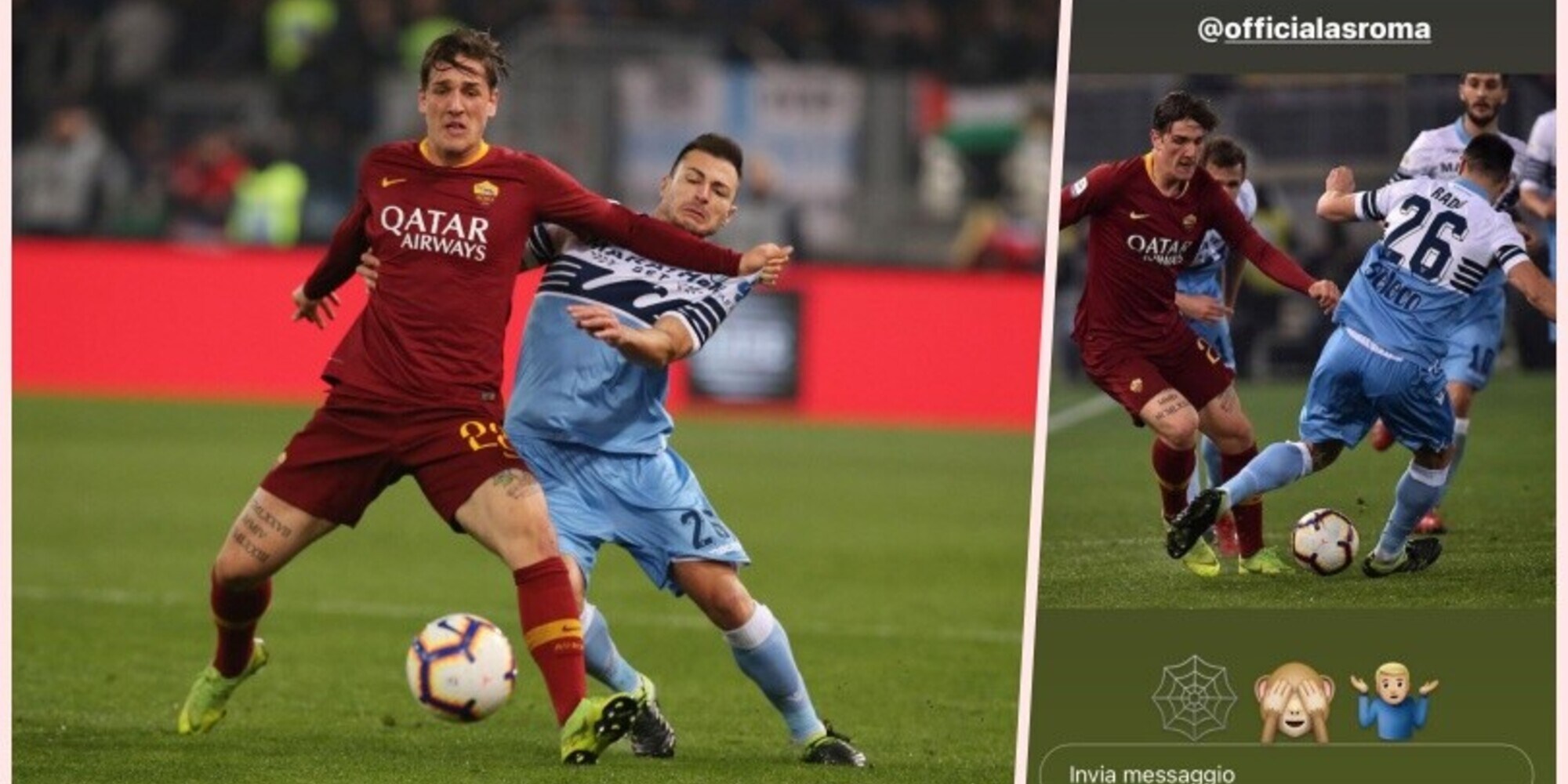 Roma, Zaniolo accende il derby: ecco lo sfottò alla Lazio e a Radu