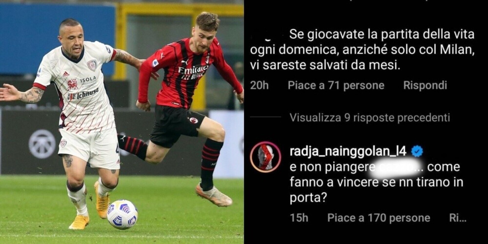 Nainggolan, parolaccia a un tifoso del Milan sui social