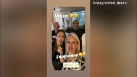 Dzeko canta: "Grazie Roma"
